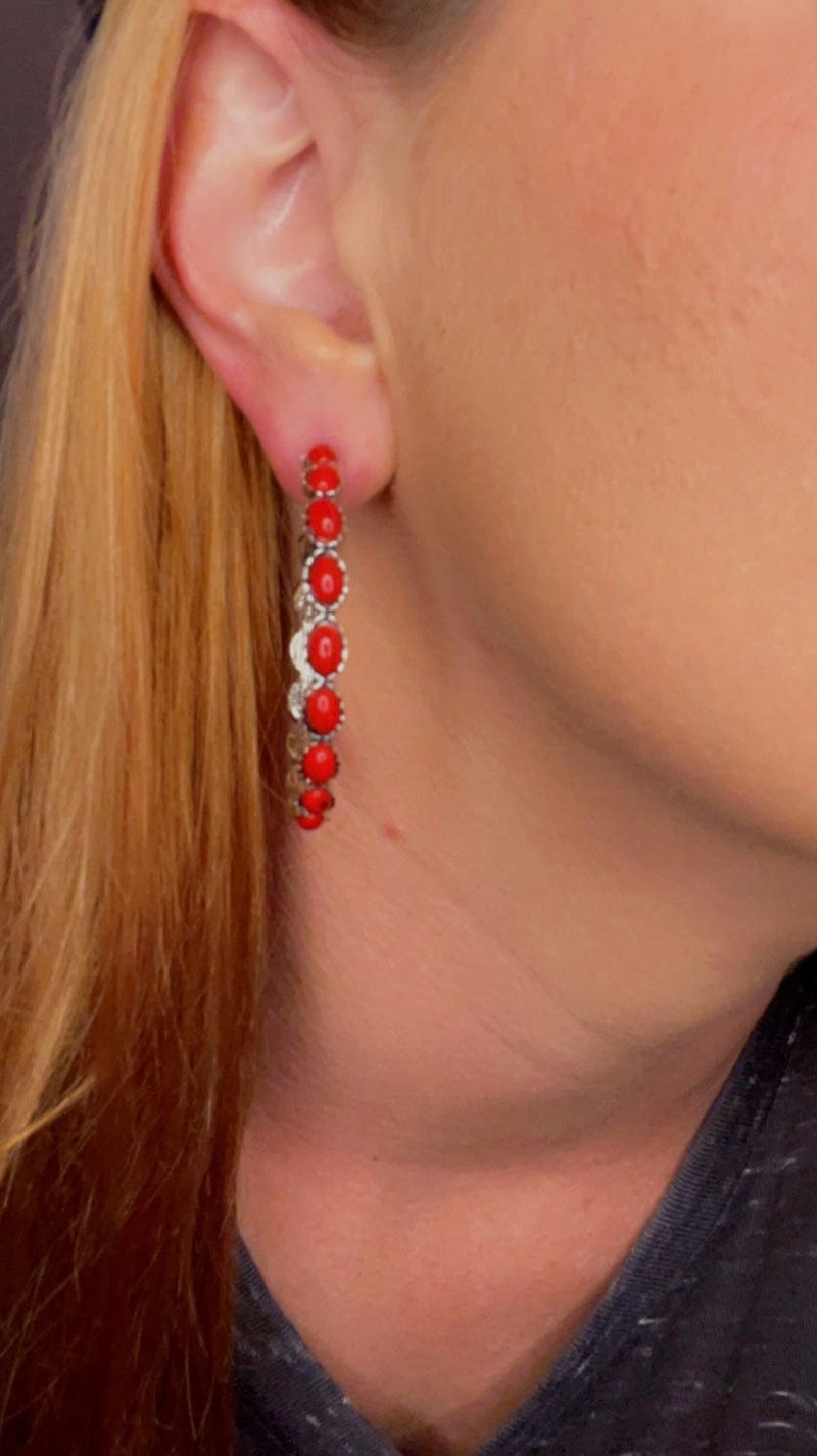 Retro Red Hoop Earrings - p3 Boutique