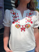 Floral Embroidered Blouse Small p3 Boutique